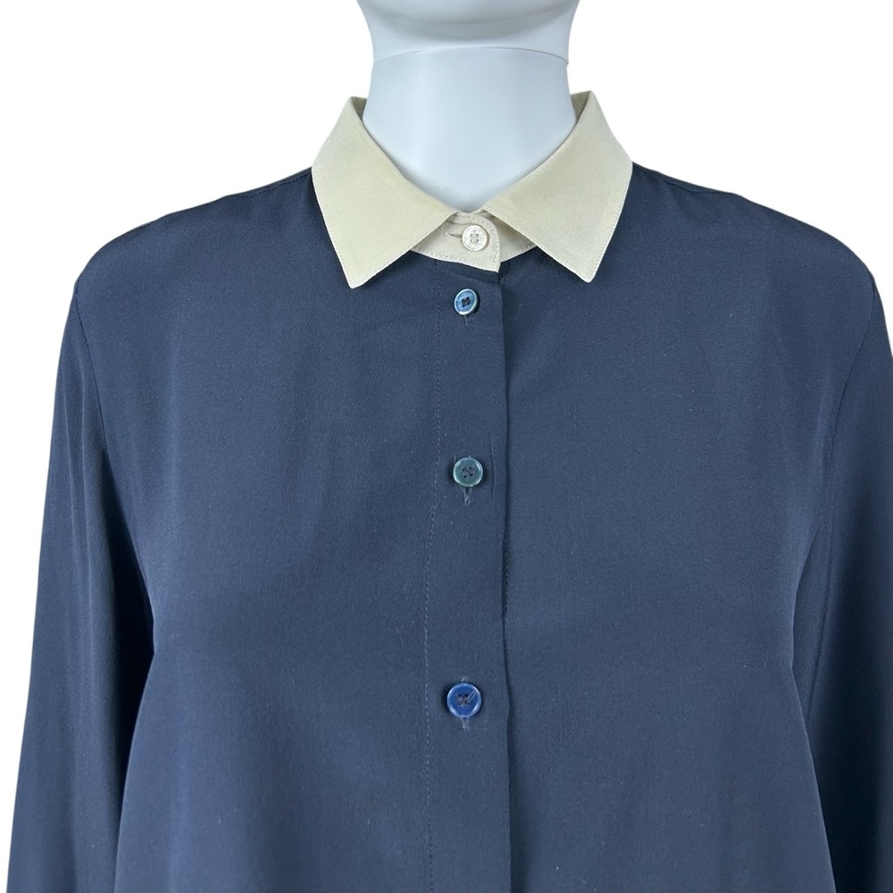 Stella McCartney Silk Crepe Long Sleeve Blouse Shirt Size 8 Preppy Academia Top - Picture 6 of 16